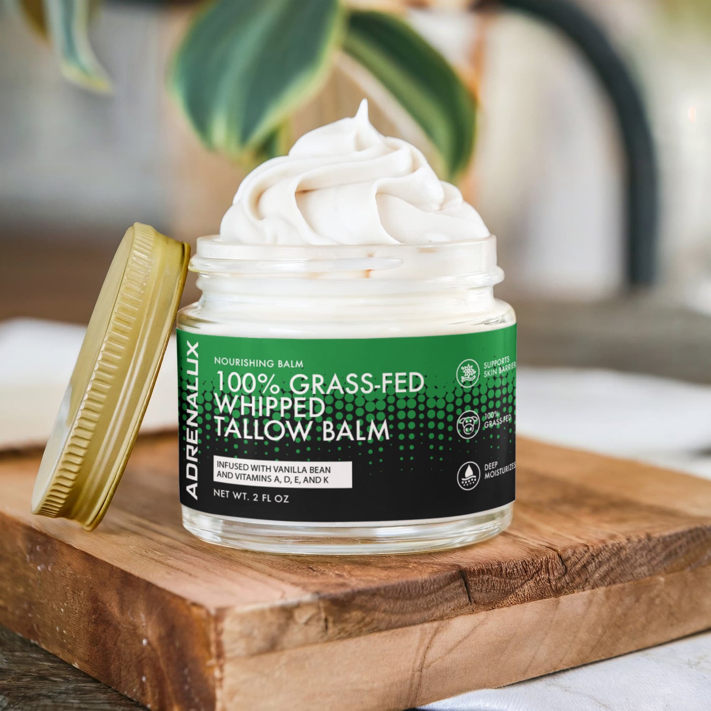 100% Grass-Fed Whipped Tallow Balm with Vanilla Bean